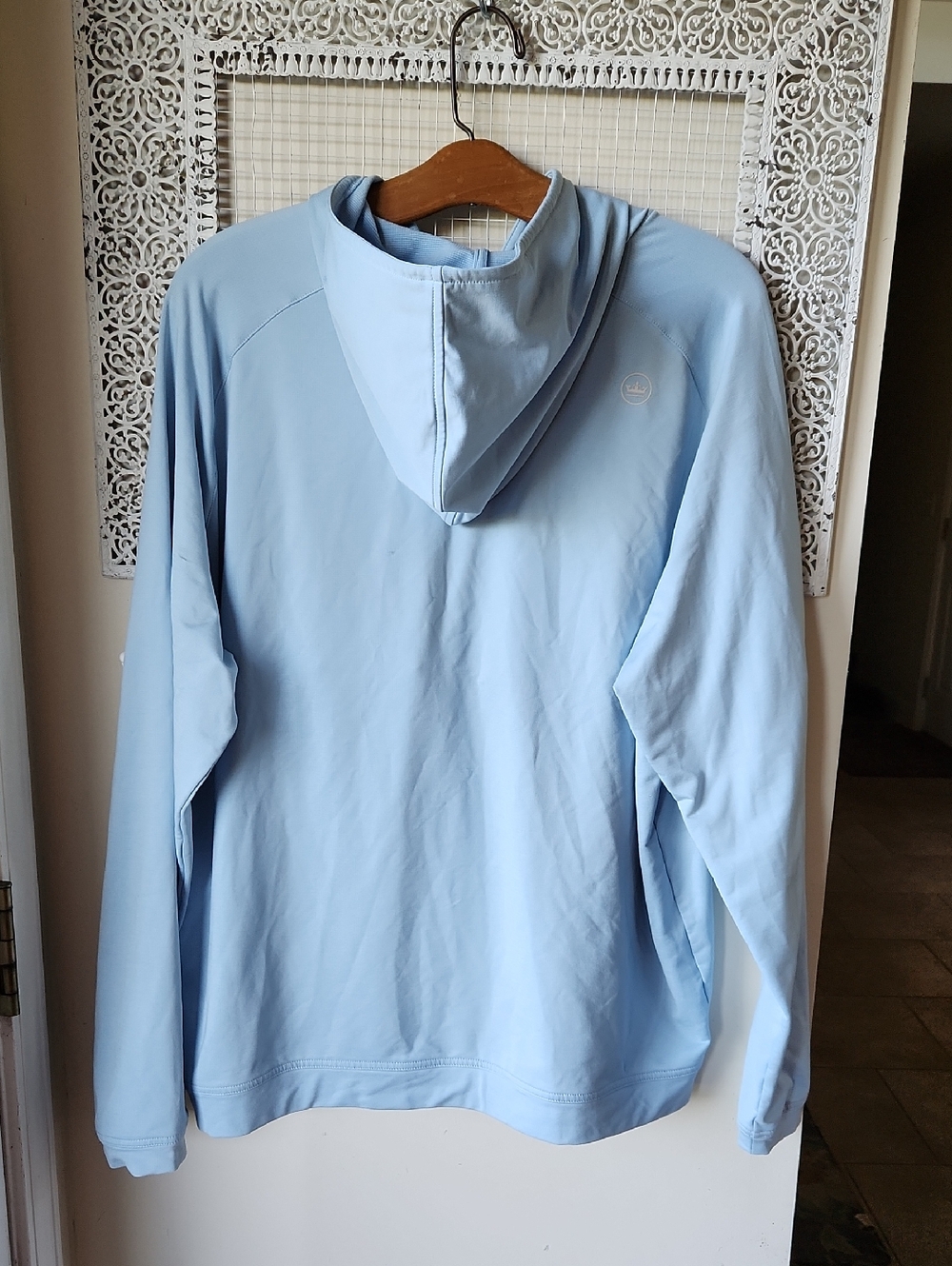 Peter Millar Performance Hoodie Men's sz L Sky Blue Golf Outdoors - Picture 7 of 11